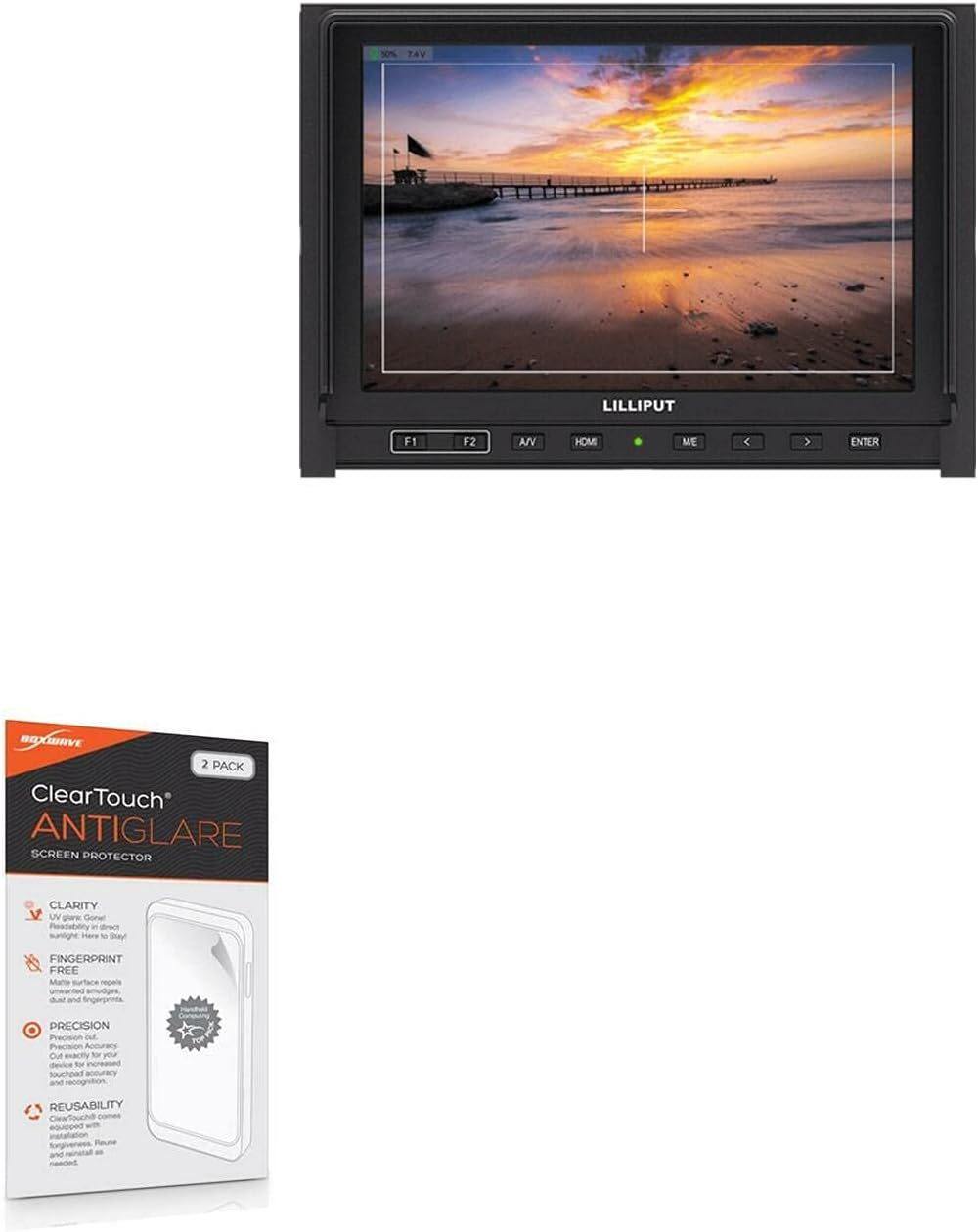BoxWave Screen Protector Compatible with Lilliput 339 - ClearTouch Anti-Glare (2-Pack), Anti-Fingerprint Matte Film Skin