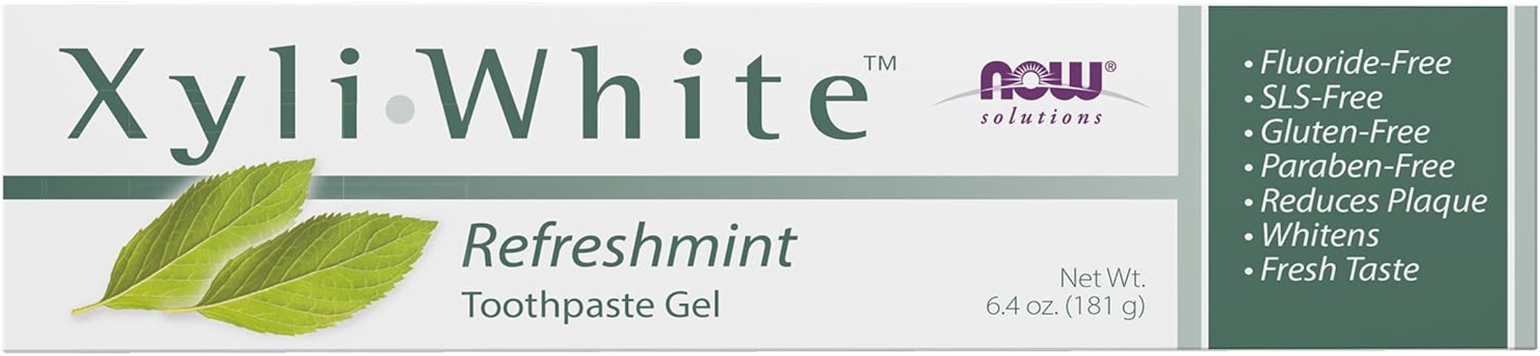 NOW Foods Solutions, Xyliwhite™ Toothpaste Gel, Refreshmint, Cleanses and Whitens, Fresh Taste, 6.4-Ounce