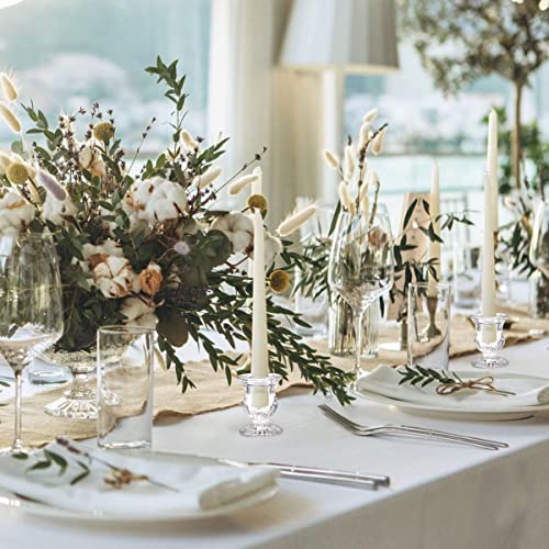 Letine Candlestick Holders Set Of 12-2.5" H Taper Candle Holders Bulk - Clear Glass Candle Holder For Rustic Wedding Centerpieces, Party Supplies #TOP1