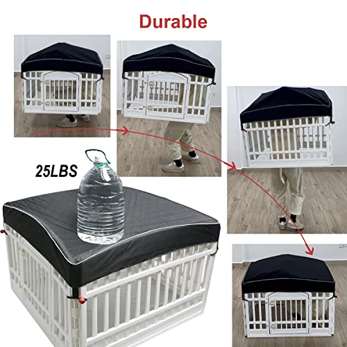 Image of Dog Pen Cover Dog Playpen Cover for Pets,Provide Shade and Security for Indoor Outdoor Dog Pen,Pet Playpen Cover Fits 35 inch Playpen 4-Panels (Playpen Not Included!!!)