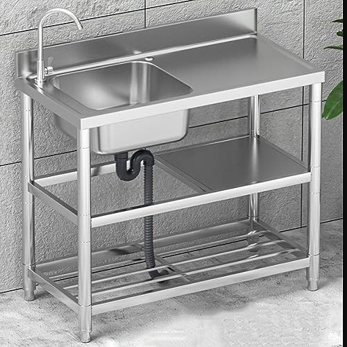 Évier en acier inoxydable cuve simple pour résoudre le manque d'espace de lavage