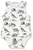 Hotone Infant Baby Girl Boy Clothes Dinosaurs Bodysuit Romper Playsuit Outfits (6-12 Months, White)