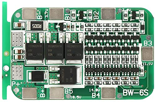 REES52 6S 15A 22V 24V Battery Protection Board Lithium Battery Charging Board PCB BMS Cell Protection Board Protection Charger Module for 18650 Li-ion Cell