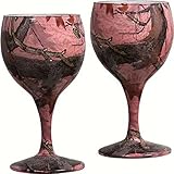 Pink Camo Wine Glasses Set/2
