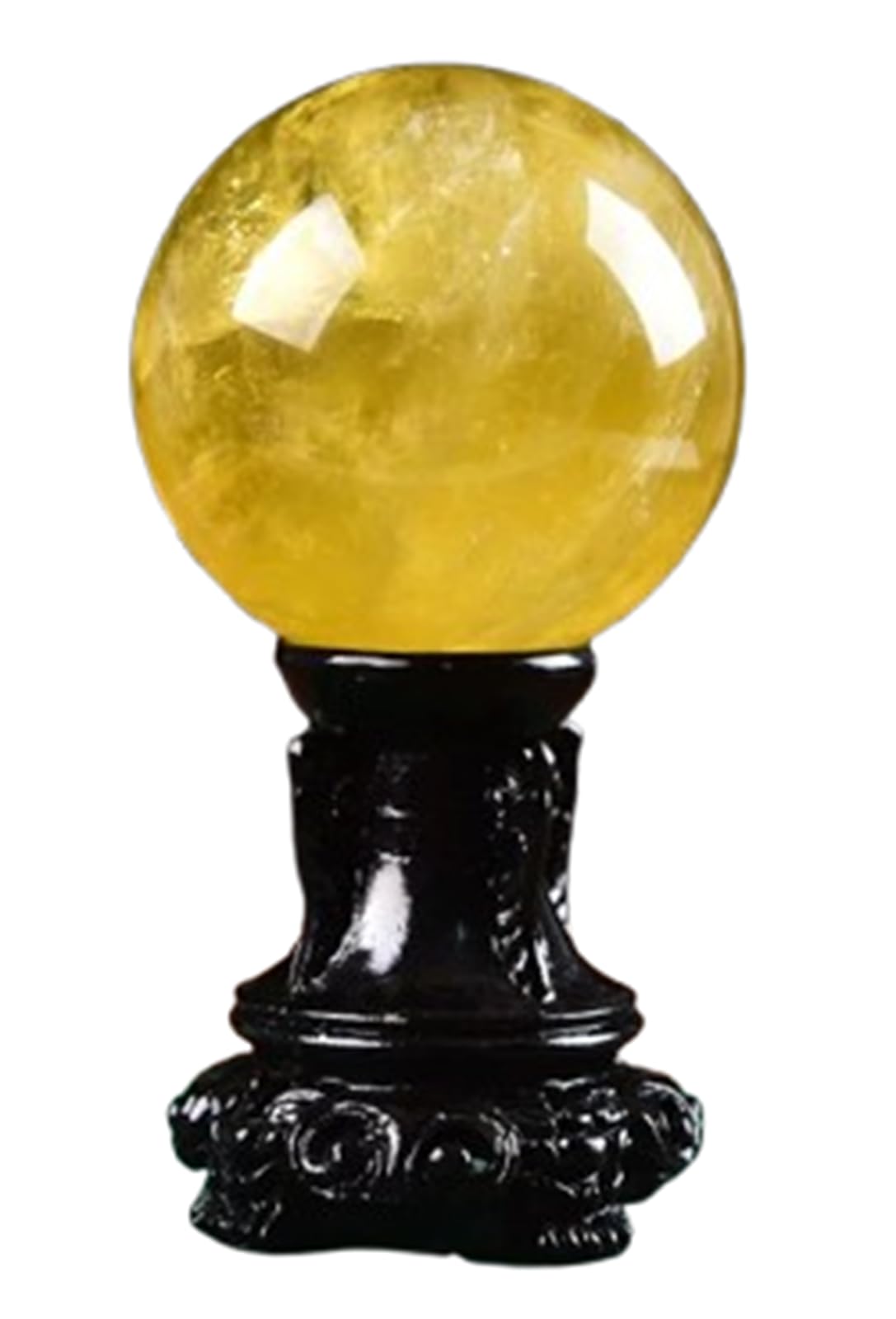 NHDVDVAV Natural Citrine Crystal Sphere Balls Hand Carved Yellow Quartz Gemstone Figurine for Witchcraft, Fengshui, Altar, Divination, Decor, Gift,1.57"(4cm)