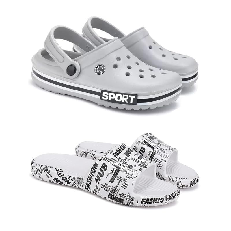 Image of WINGSCRAFT-Lightweight Classic Clogs | Sandals |Slider Adjustable Back Strap for Men-Combo(2)-3016-3103