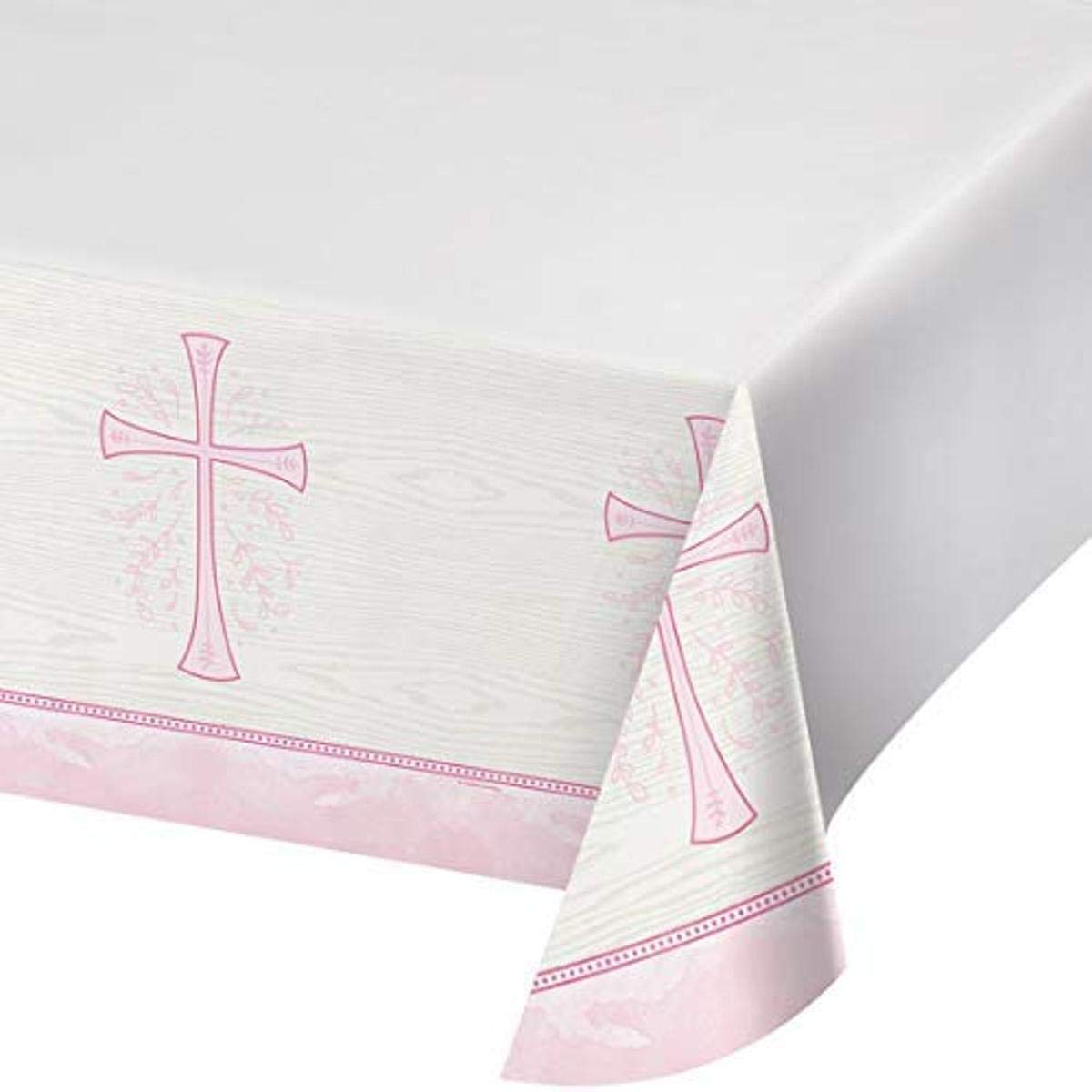 Creative Converting Divinity Pink Plastic Tablecloth, 54