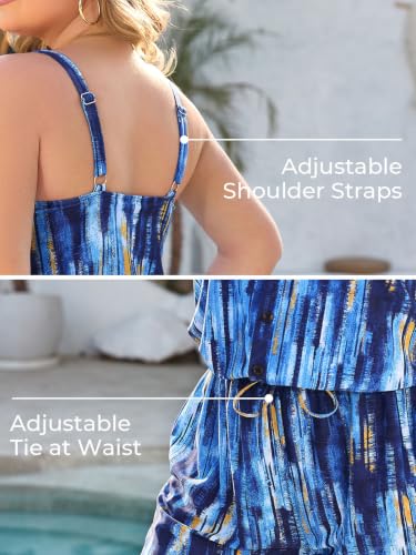 Image of Summer Mae Plus Size Swim Romper for Women One Piece 2026 Modest Swimsuit