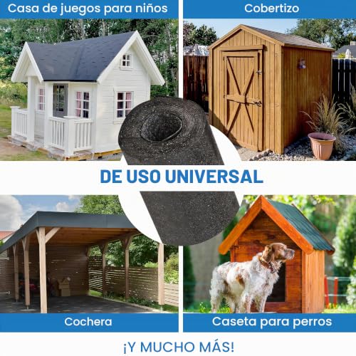 Miniatura 6 de Gartenpirat Rollo Con 5,0 M De Tela Asfáltica Arenosa Para Techos Color Negro