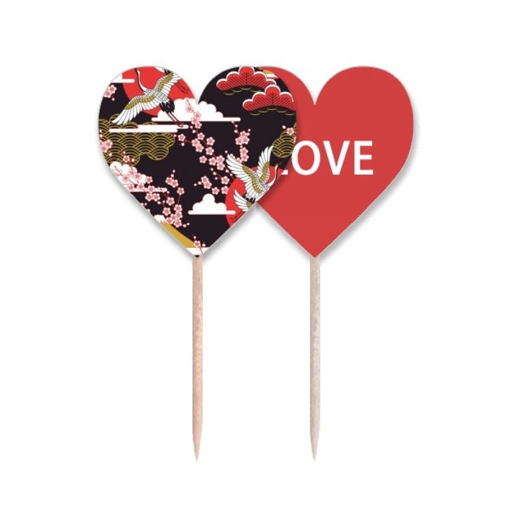 Pique Cupcake Amour et Japon Soleil pour Décorer Vos Tables de Mariage et Anniversaire