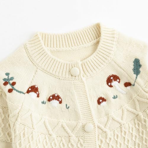 Image of Simplee kids Baby Sweater Toddler Girls Cardigan Sweater Embroidered Strawberry Knit Sweater