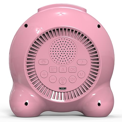 Sinoviwe Kids Alarm Clock Sun & Moon LED Display with Day & Date OK to Wake Clock with Night Light for Kids Children's Sleep Trainer Gift for Boy and Girls (Pink) - image 3