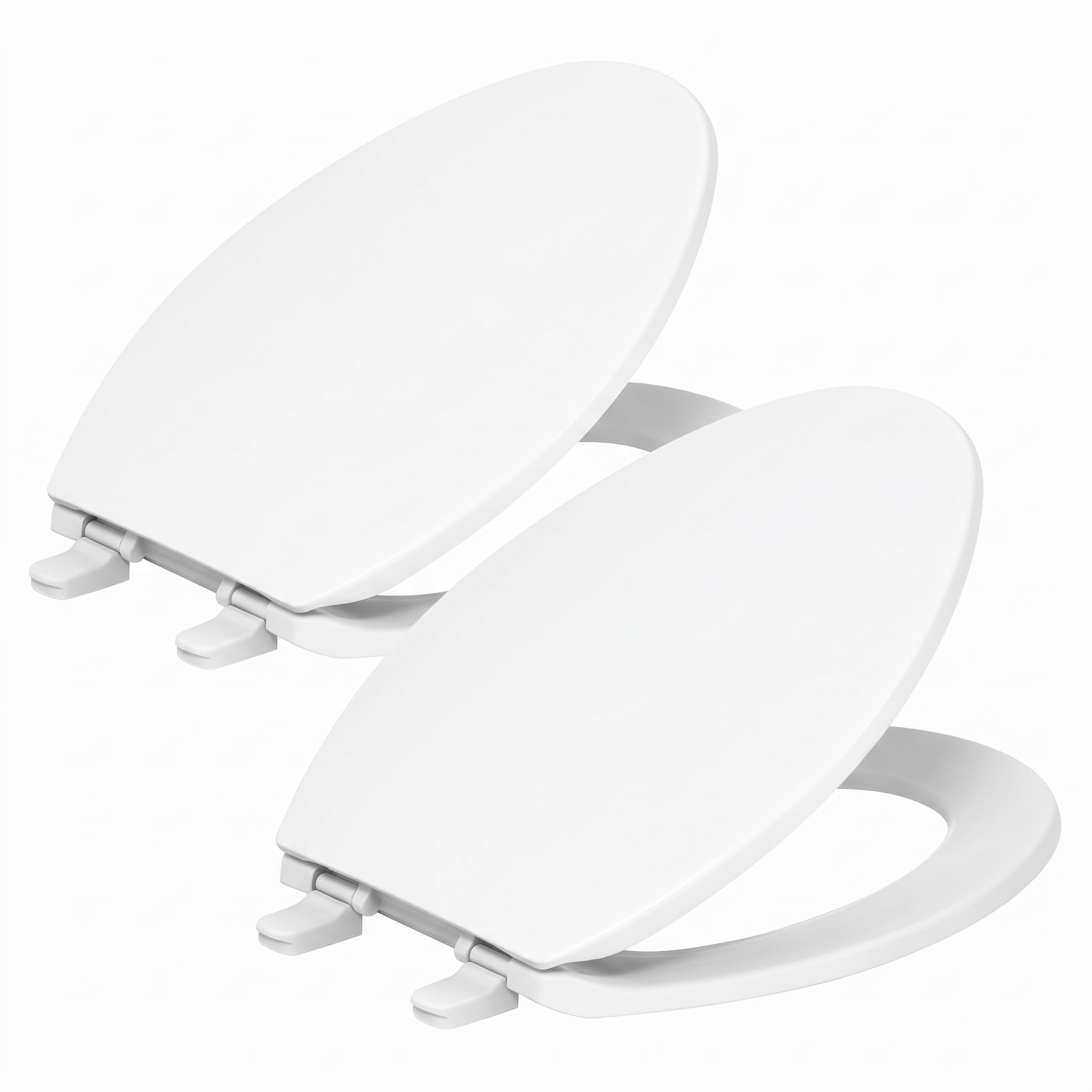 KOHLER K-4774-0 Brevia Elongated White Toilet Seat with Quick-Release Hinges And Quick-Attach Hardware For Easy Clean,White,(Pack of 2)