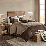 Madison Park Boone 7 Piece Comforter Set, Queen, Brown