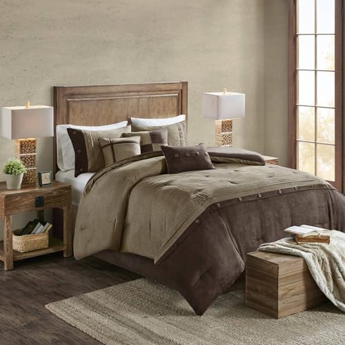 Madison Park Boone Cozy Comforter Set, Faux Suede, Deluxe Hotel Styling All Season Down...