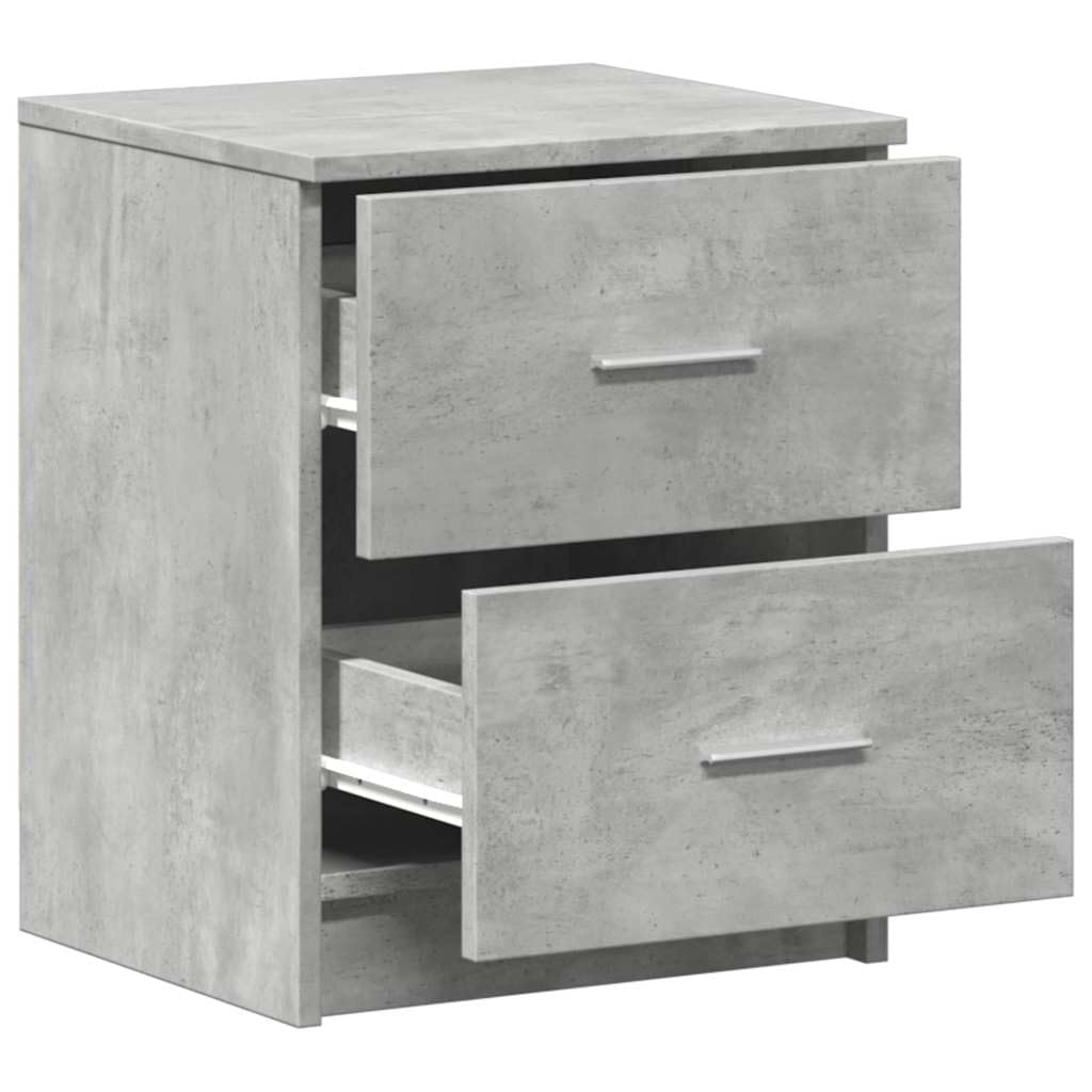 vidaXL Comodino con 2 Cassetti Grigio Cemento 40x36x50 cm