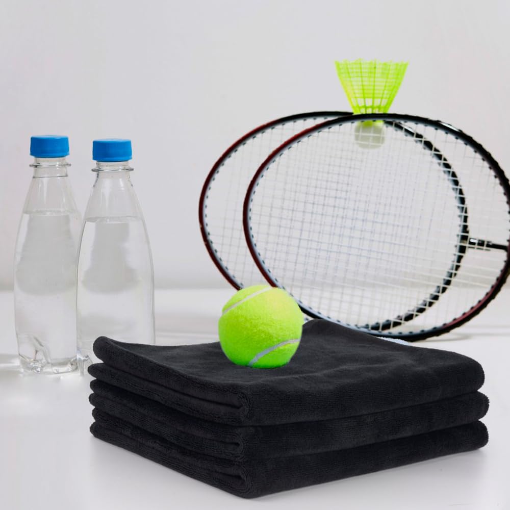 SINLAND Microfiber Gym Towels Sports Fitness Workout Sweat Towel Super Soft and Absorbent 3 Pack 16 Inch X 32 Inch