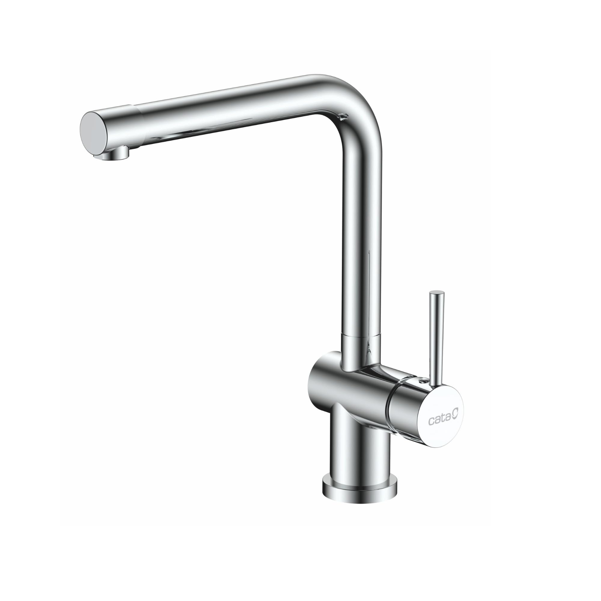 CATA Grifo De Cocina CSA CROMO/D Monomando Caño Bajo Giratorio 360º Acero Inoxidable Aireador Anticalcáreo Cartucho Cerámico Apertura En Frío Reductor Caudal 5L Conexión Flexible Acabado Inox