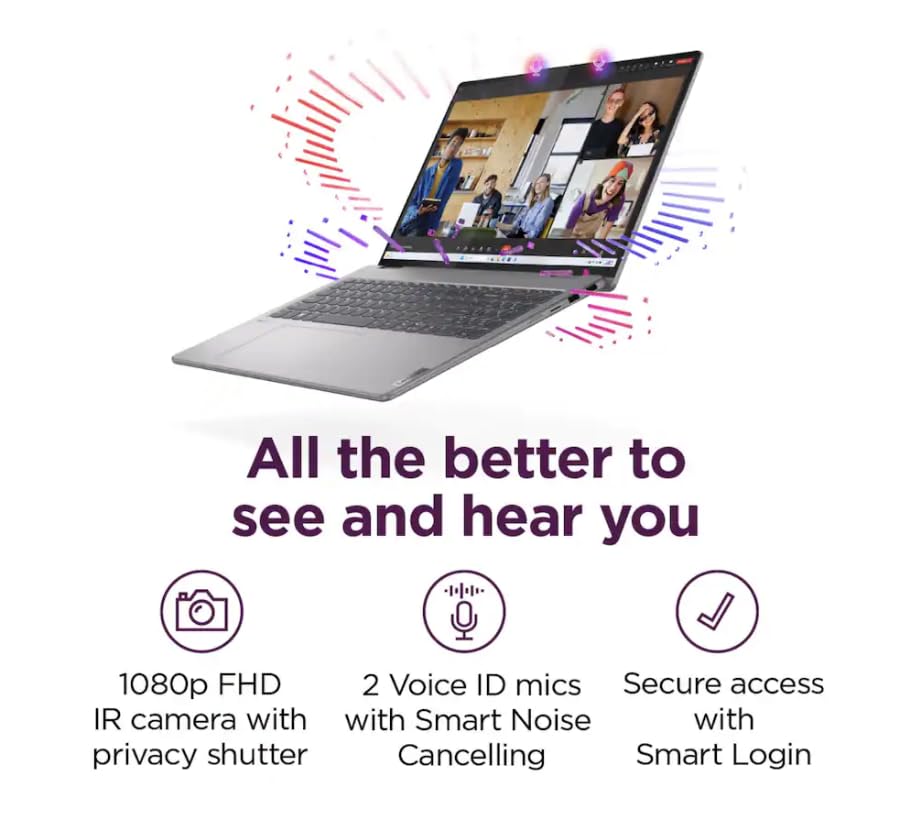Image of Lenovo Yoga 7 Copilot + 2-in-1 Laptop 16.0 inch Touchscreen IPS WUXGA Display (AMD Ryzen 7 8840HS, 16GB LPDDR5X, 512GB SSD, Backlit KB, Fingerprint, WiFi 6E, Webcam, Bluetooth 5.3, Win 11 Home)