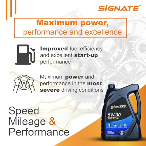 Image of Signate 5W30 Car Engine Oil for Petrol, CNG and Diesel Car 5L, Synthetic Engine Oil for Cars, Anti-Wear Car Engine Oil for Reduced Maintenance Cost, 5L