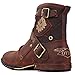 OSSTONE Moto Boots for Men Fashion Zipper-up Leather Chukka Boots Casual Shoes 5008-1-A-10.5 Brown