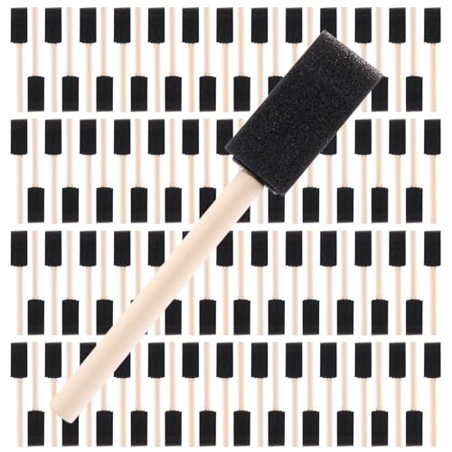 Yaxuan 1 Foam Paint Brushes - 100 Pack 1-Inch Painting Sponges - Premium Foam Brushes - Lightweight & Durable - Sponge Brush Ideal for Painting Crafting Acrylics Stains Varnishes (Black)