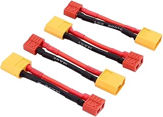 4pcs XT60 Male to Deans T-Plug Female Connector Lead Adapter Cable 14awg 5cm for RC Lipo(BDHI-64)