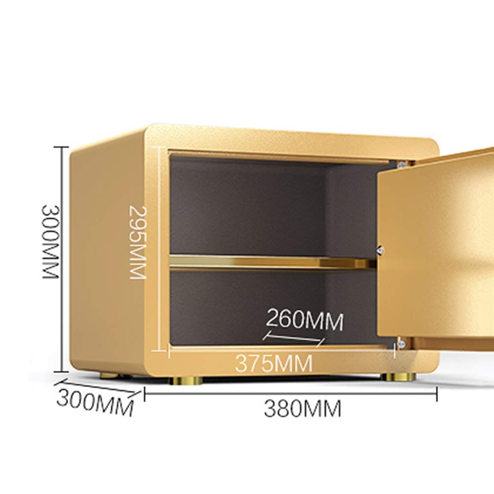 Sejfy, 25/30 cm mały antykradzieżowy stolik nocny szafa elektroniczne hasło niewidoczne biuro z kluczami rodzina SSCabinet (złoty 30 cm)