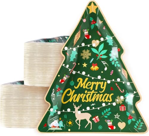Bdecoll Weihnachtsbaums Pappteller Weihnachten,40 Stück...