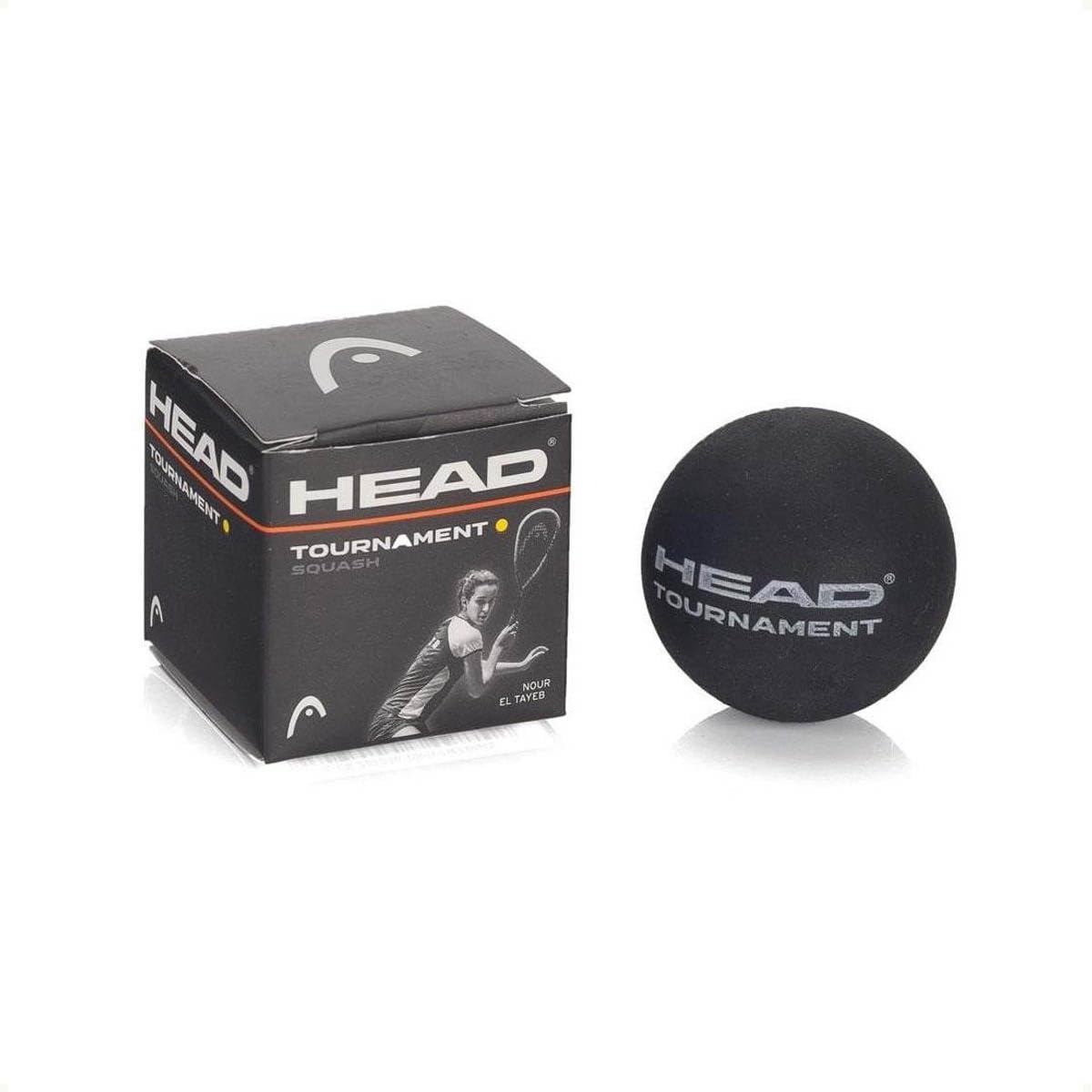 Head Tournament Squash Ball Yellow Dot, nero