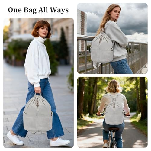 Image of HUA ANGEL Drawstring Backpack, Waterproof Nylon Sports Gym Bag, Travel Backpack for Women and Men for Sports, Travel