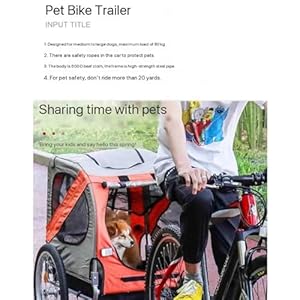 Dog-Bike-Trailer-Pet-Stroller-Bicycle-Carrier-WHitch-Suspension-Visibility-Flag-and-Reflectors-88Lb-Weight-Capacity - Cucciolini Doodles   Dog-Bike-Trailer-Pet-Stroller-Bicycle-Carrier-WHitch-Suspension-Visibility-Flag-and-Reflectors-88Lb-Weight-Capacity