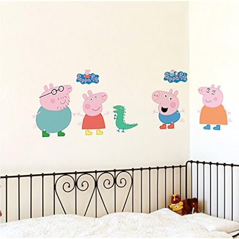 Peppa Pig Family Set Wall Sticker Mural Art Deco Home Wall Decor Decoration Decals Baby Room Cover