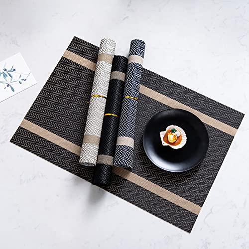 Sets de table en vinyle PVC blanc lavables d'un coup d'éponge - 8