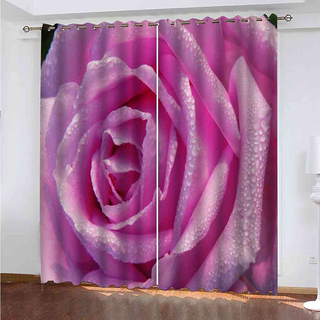 Rideaux de fenêtre pour chambre d'enfants style fleuri chic