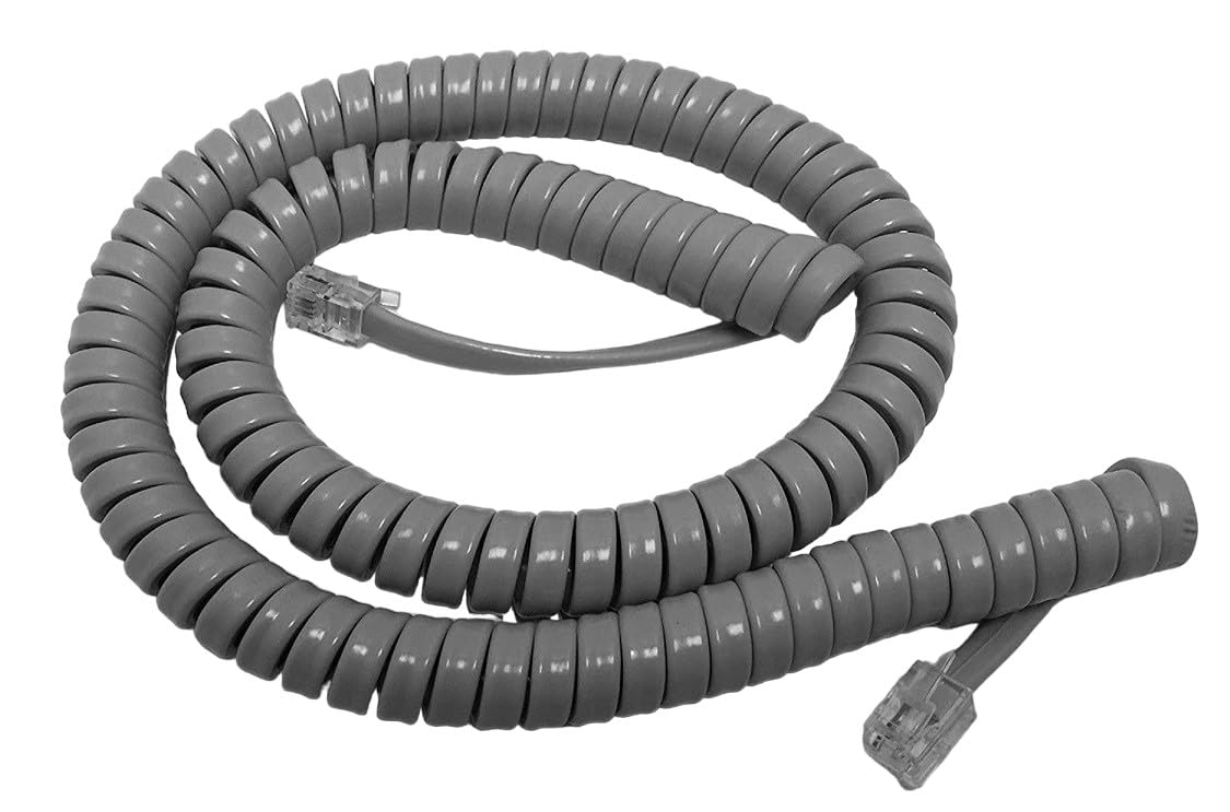 12 Foot Dolphin Gray Curly Handset Receiver Curly Coil Cord for Nortel Meridian Norstar M Series Phone M7100 M7208 M7310 M7324 M2008 M2616 M5316