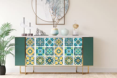 Pegatina para cómoda de salón con estampado de azulejos 4