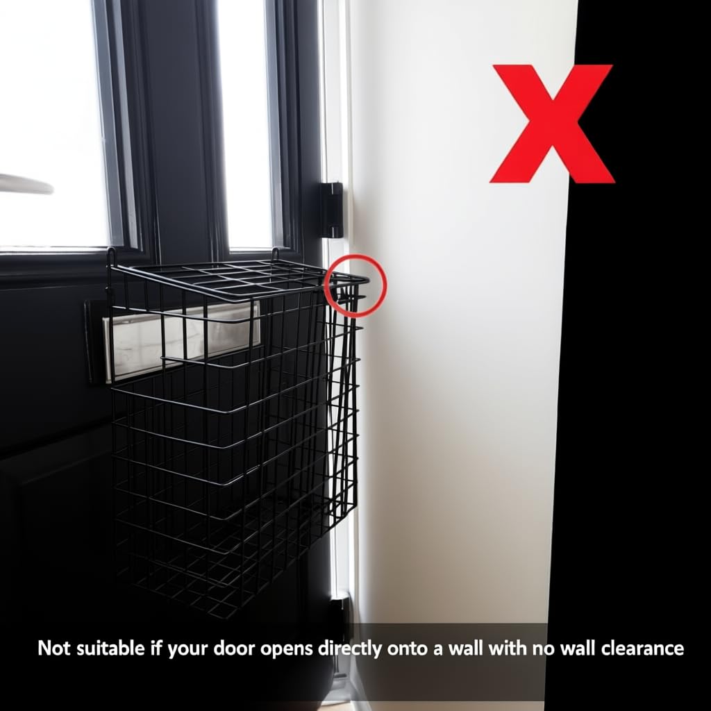 House Of Home Cage aux lettres pour portes en PVC – Noir – Récupérateur de courrier métallique robuste pour animaux domestiques, enfants et protection du courrier – Accès facile par le haut pour