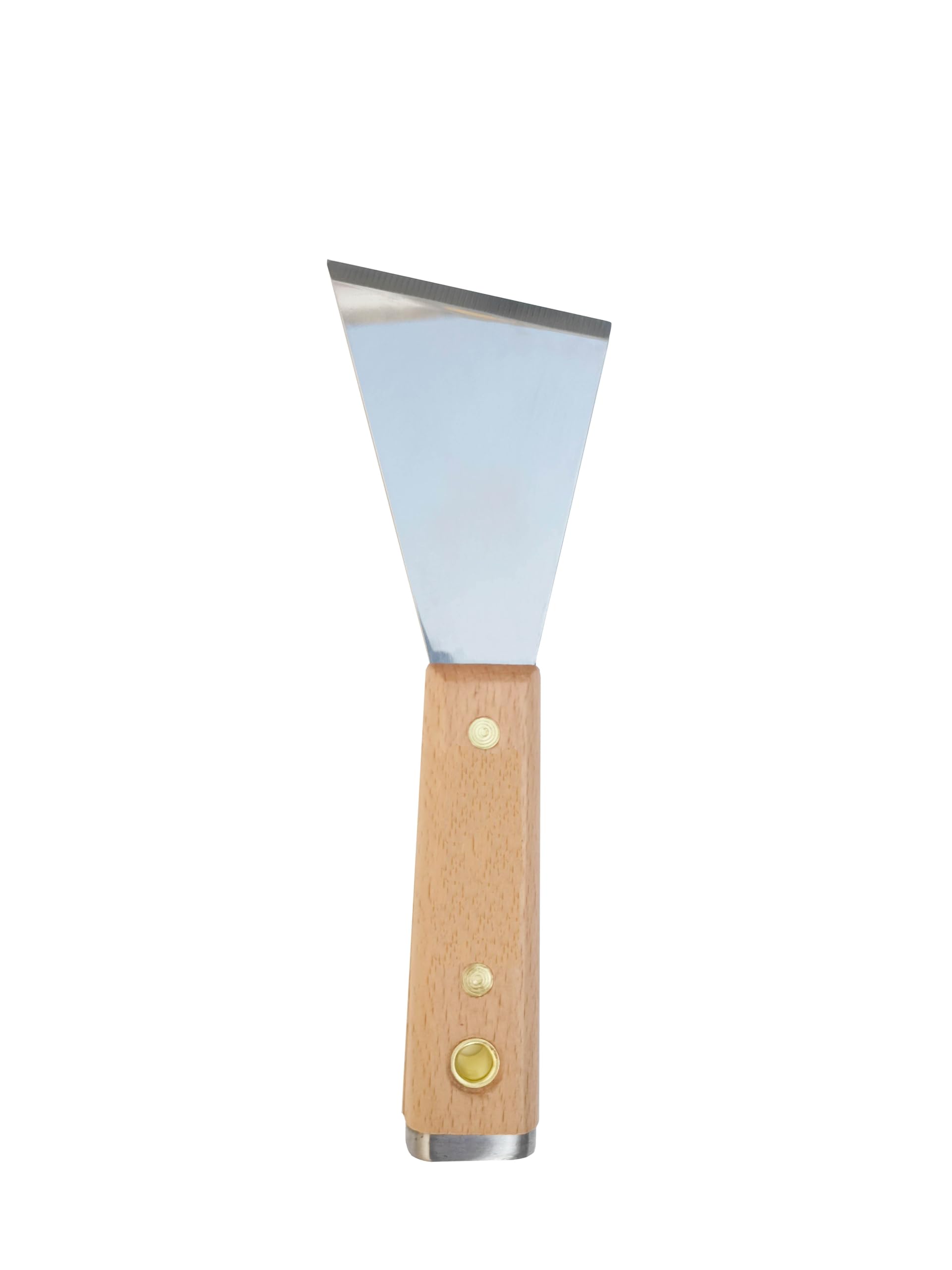 1 stainless steel paint tool, putty knife, scraper, wallpaper scraper with wooden handle and metal hammer end, thickened by 0.08 inches 2.0mm