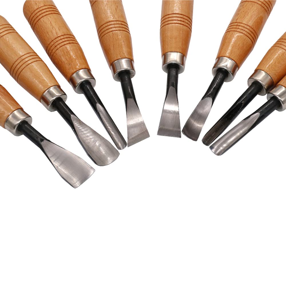 8Pcs Hand Holzschnitzwerkzeuge Chip Detail Meißel Set Messer Werkzeug Holzschnittmesser,wie abgebildet