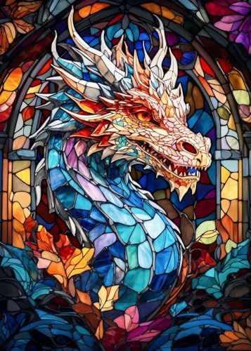 GMETNIC Dragon Diamond Painting Kits, Diamond Art Kits for Adults 5d Diamond Painting for Beginners, Wall Decor Gifts Round Diamonds Full Drill Pintura De Diamantes 12x16inch
