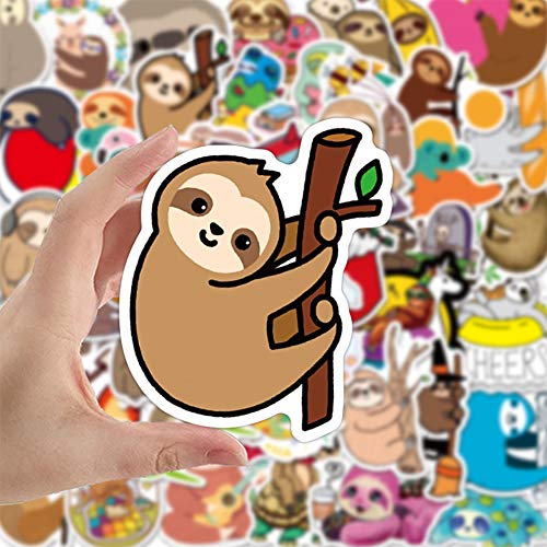 50 Pcs Sloth Stickers| Sloth Waterproof Vinyl Stickers for Water Bottles Bicycle Laptop Refrigerator Luggage Computer Mobile Phone Skateboard Bike Decals