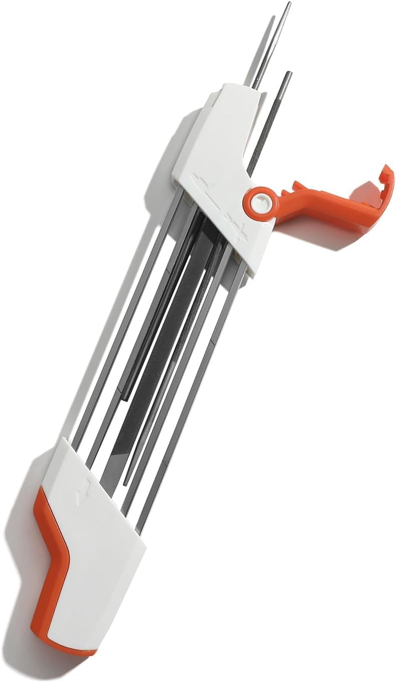 Aiguiseur de tronçonneuse 2 en 1 - Pas de 0,95 mm - Diamètre de la lime : 5,5 mm - Outil d'affûtage facile pour chaîne de tronçonneuse Stihl de 40,6 cm, 45,7 cm et 50,8 cm avec pas de 0,9 cm