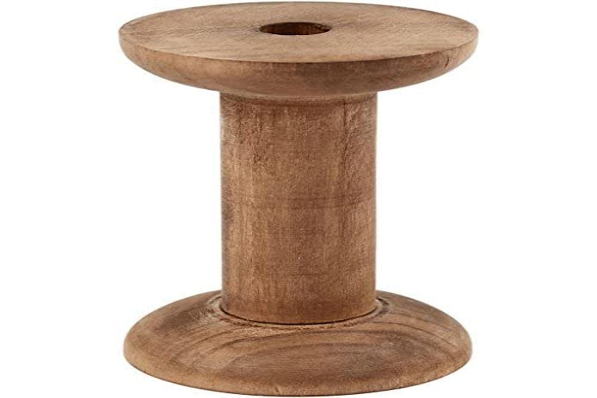 Creativ 56467 20 mm Core 10-Piece Wooden Spool 70 mm Hole Size 10 mm, Brown