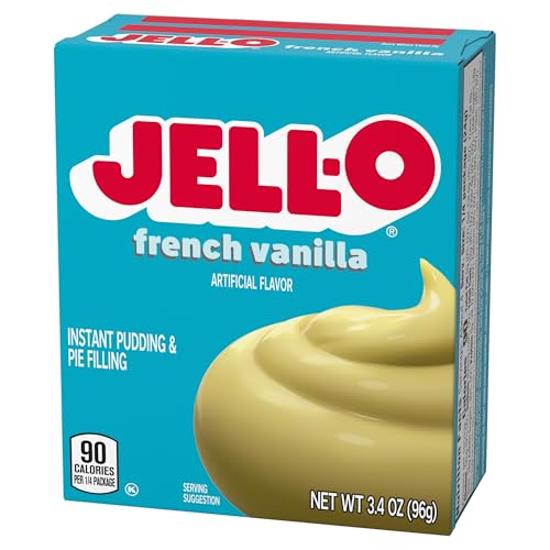 Image of Jell-O Instant Pudding & Pie Filling Mix, French Vanilla Flavor, Fat Free Creamy Dessert for Baking, Pies & No-Bake Recipes, 3.4 oz (Pack of 3)