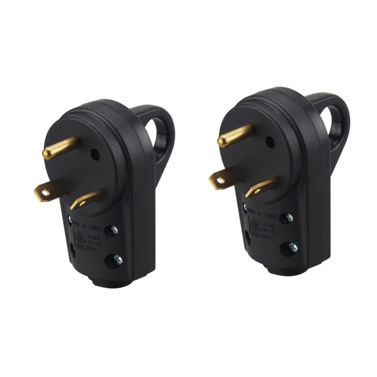 Alipis 2pcs Amp Rv Replacement Male Plug with Handle Durable Prong Connector for Trailers and Campers Easy to Install for Camping Travel