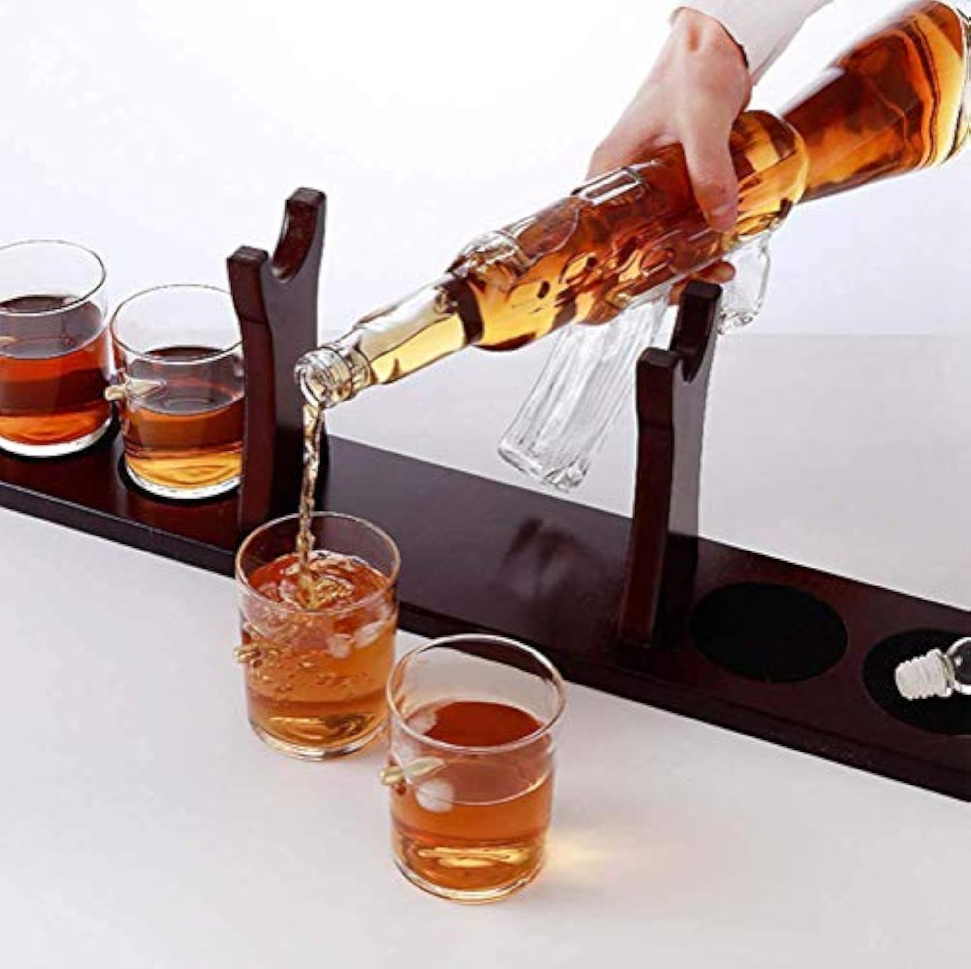 Gun Large Decanter Set with Bullet Glasses, 1000 ml