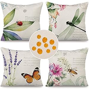 Cirzone wasserdichte Kissenbezüge 4er-Set Gartenmotive