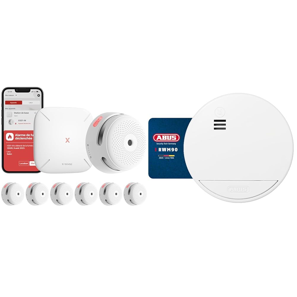 Détecteur de fumée sans fil X-Sense XS01-M pour éviter les incendies avec pile longue durée