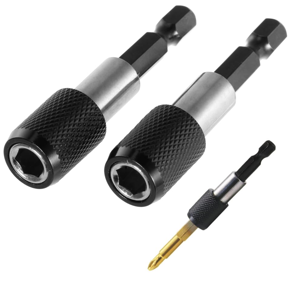 UPKOCH Quick Release Magnetic Screwdriver Bit Holder Extension Bar 1/4 Inch Hex Shank Locking Bit Holder for Drill Impact Driver Fast Changes 2.36In Length